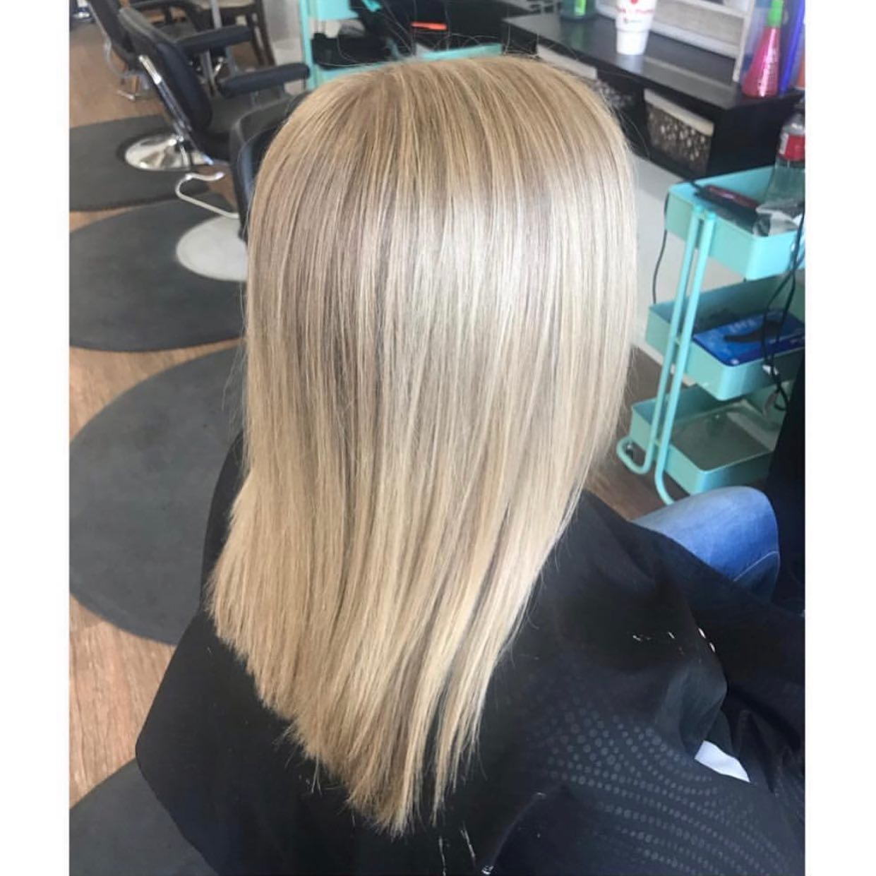 Soft blonde balayage color result