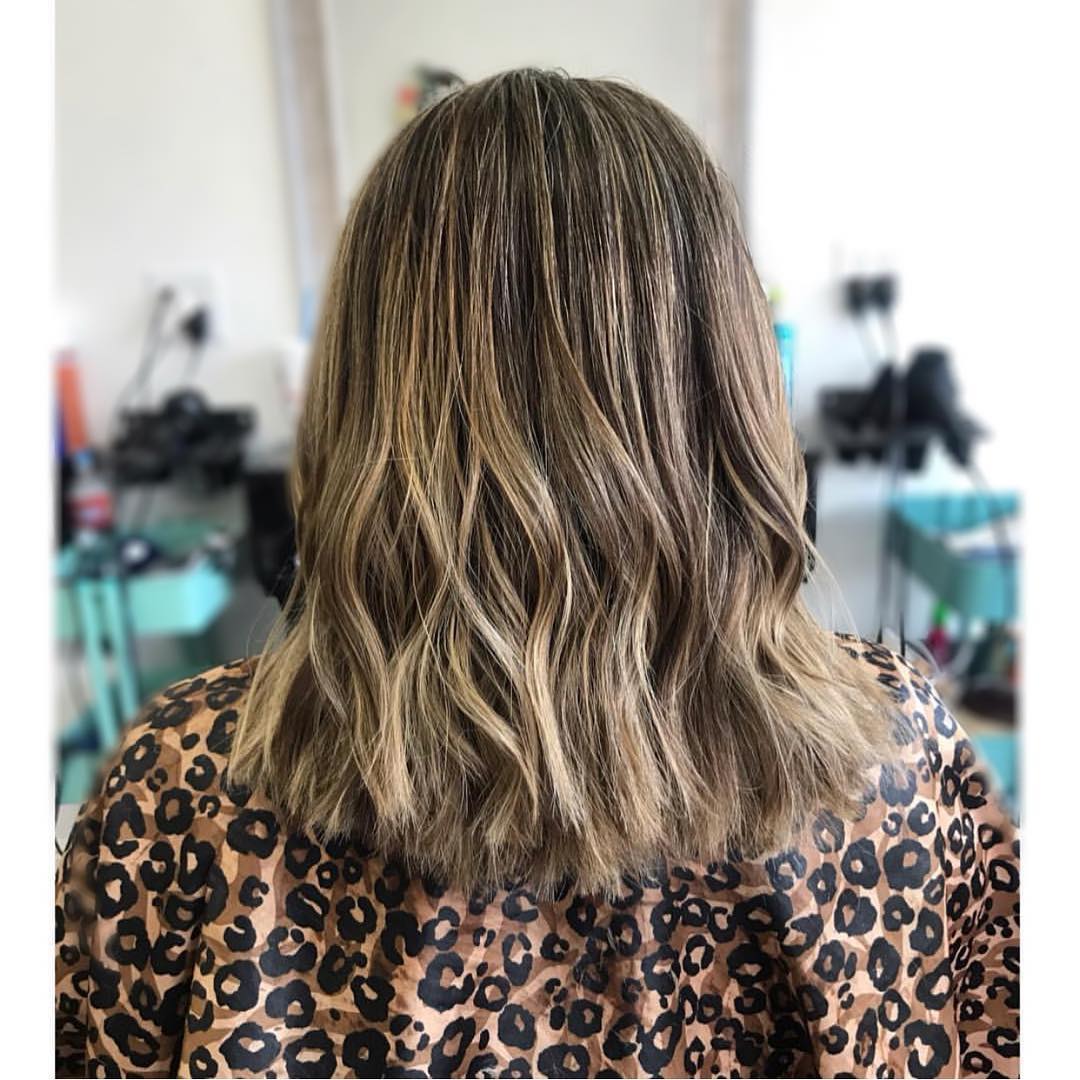 Before and after blonde color transformation